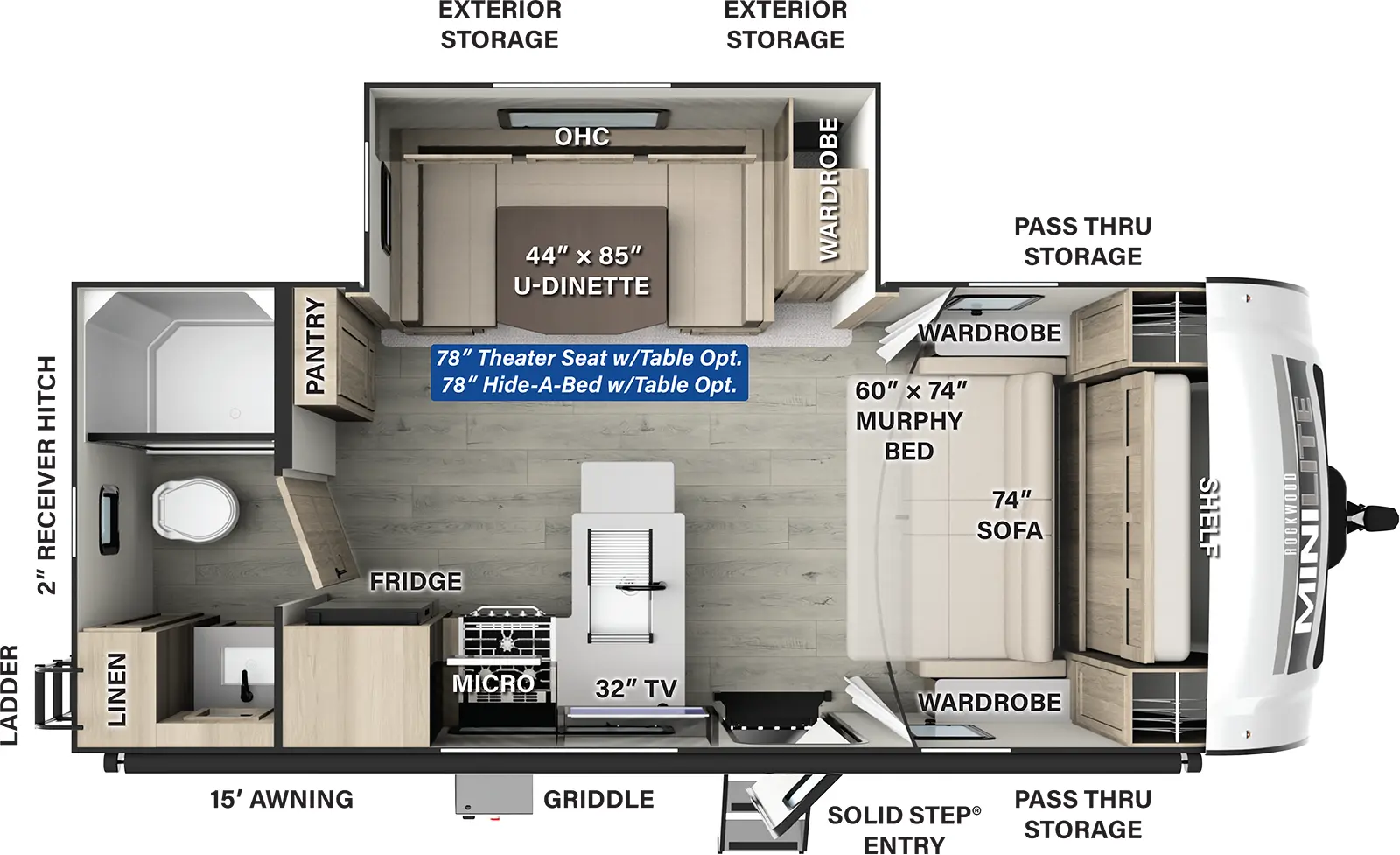 Rockwood Mini Lite 2214S Floorplan